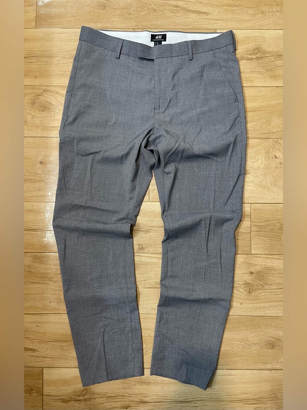 H&M Men's Slim Fit Light Gray Dress Pants